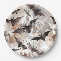 Spooky Watercolor Bats Halloween Fang-Tastic