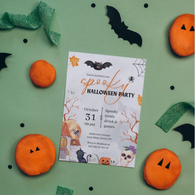 Spooky Watercolor Halloween Invitation (Creator Uploaded)