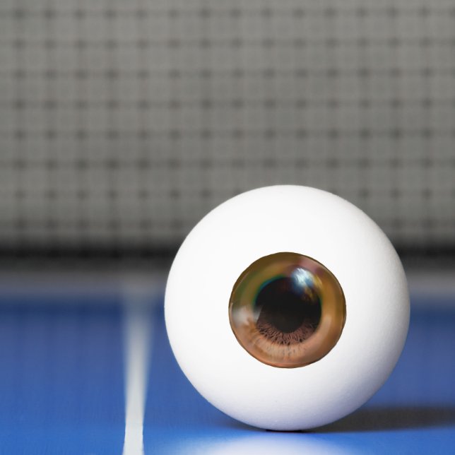 Spooky Weird Realistic Brown Eye Eyeball Halloween Ping Pong Ball (Net)