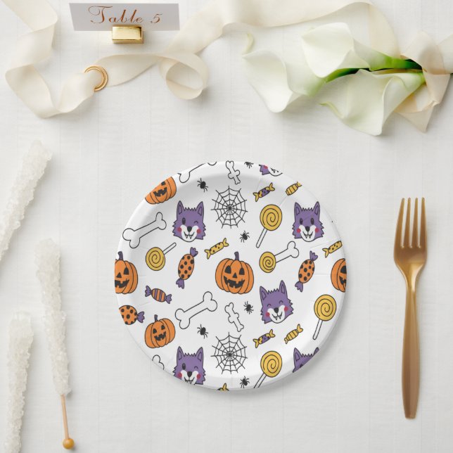 Spooky Werewolf Halloween Vibes Paper Plate (Wedding)