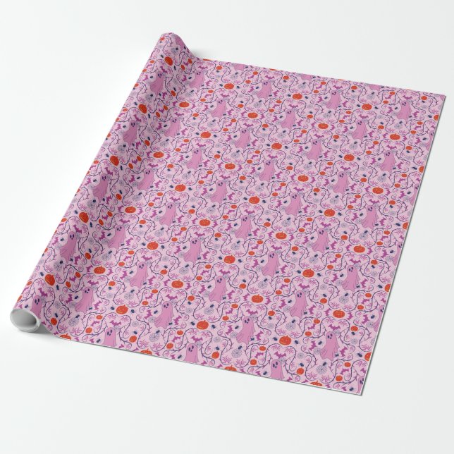 Spooky Whimsy Wrapping Paper (Unrolled)