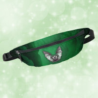 Spooky White Bat Glowing Green Cave Black