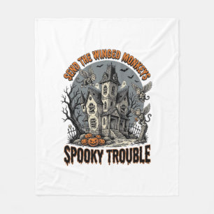 Spooky Winged Monkeys Haunted Halloween Shirt_1 Fleece Blanket