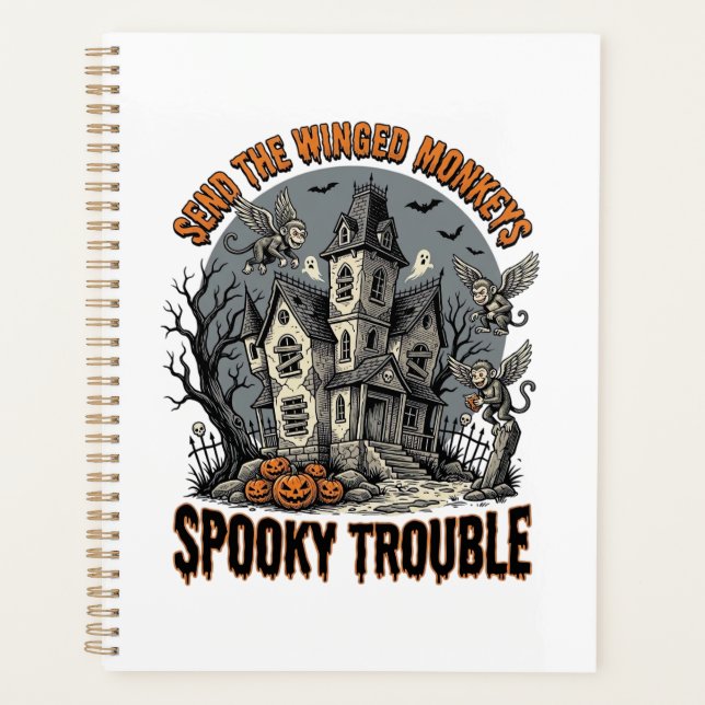 Spooky Winged Monkeys Haunted Halloween Shirt_1 Planner (Front)
