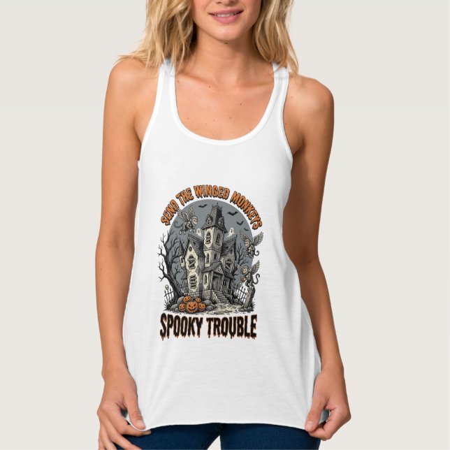 Spooky Winged Monkeys Haunted Halloween Shirt_1 Singlet (Front)