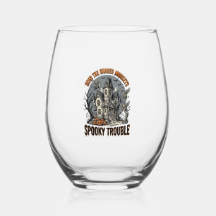 Spooky Winged Monkeys Haunted Halloween Shirt_1 Stemless Wine Glass