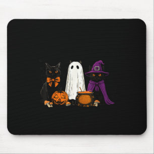 Spooky Witch Black Cat Halloween Pumpkin For Men Mouse Pad