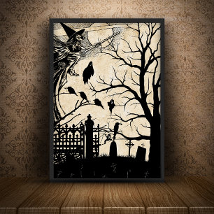 Spooky Witch & Graveyard Silhouettes Tissue Paper