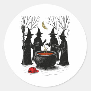 Spooky Witch Halloween Anti Trump Feminist Women R Classic Round Sticker