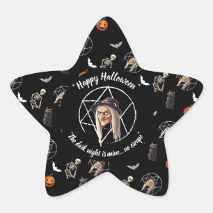 🕷️ Spooky Witch Halloween Stickers  🎃 black  👻