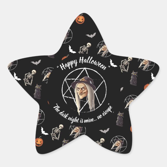 🕷️ Spooky Witch Halloween Stickers  🎃 black  👻 (Front)