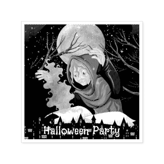  Spooky Witch & Haunted House Halloween🌙 Self-inking Stamp (Design)