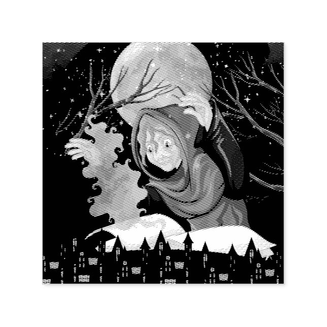  Spooky Witch & Haunted House Halloween🌙 Self-inking Stamp (Design)