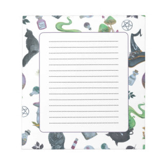 Spooky Witch Pattern Notepad