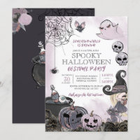 Spooky Witch Purple Black Halloween Costume Party