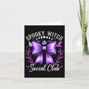 Spooky Witch Social Club Coquette Funny Halloween  Card