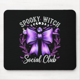Spooky Witch Social Club Coquette Funny Halloween Mouse Pad