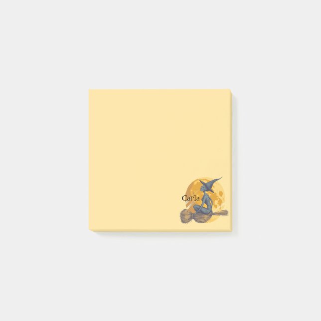 Spooky Witch Yellow Post-it Notes (Front)
