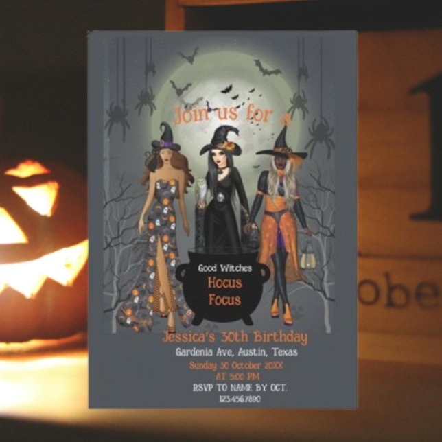 Spooky Witches Halloween Party  Invitation (Creator Uploaded)