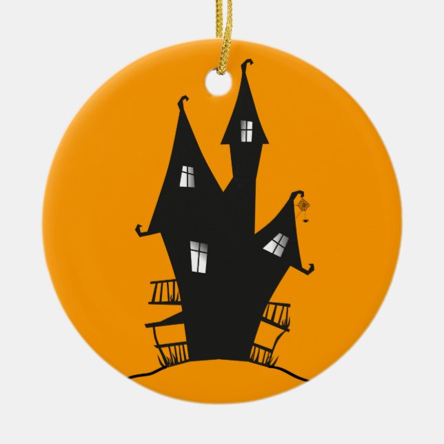 Spooky Witch's House Circle Ornament (Front)