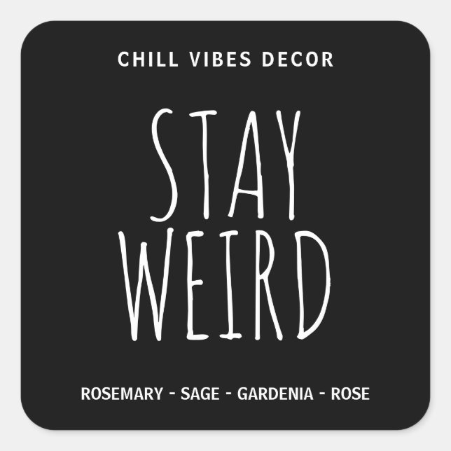 Spooky Witchy Black Soy Candle Labels (Front)