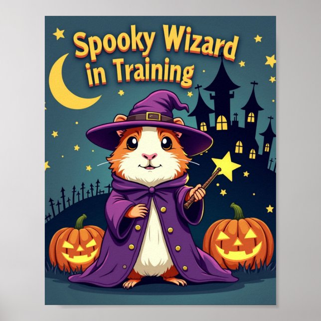 Spooky Wizard in Training Poster (Front)