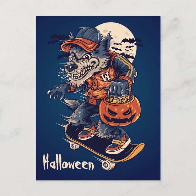 Spooky Wolf Postcard (Front)