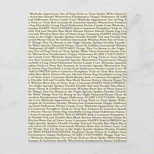 Spooky Words Postcard (Front)