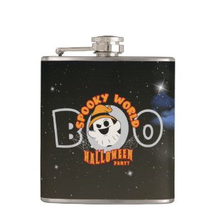 Spooky World Halloween Party Hip Flask