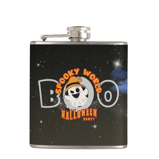 Spooky World Halloween Party |  Hip Flask (Front)