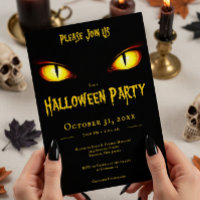 Spooky Yellow Black Cat Eyes Adult Halloween Party