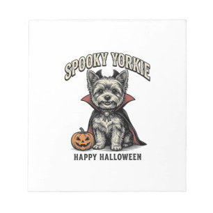 Spooky Yorkie Halloween Dog Vintage Shirt Design_1 Notepad