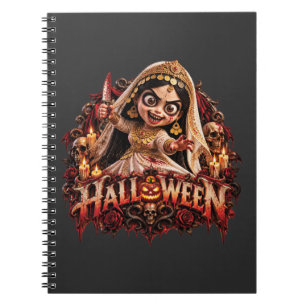 Spooky Zombie Bride Halloween Horror Art Print Notebook