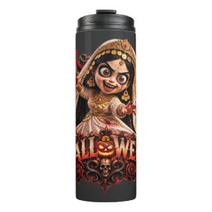 Spooky Zombie Bride Halloween Horror Art Print Thermal Tumbler
