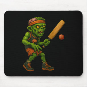 Spooky Zombie Cricket Player Halloween Party Desig Mouse Pad