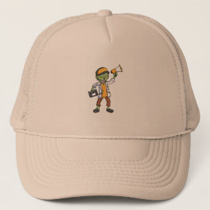 spooky zombie director cartoon character trucker hat