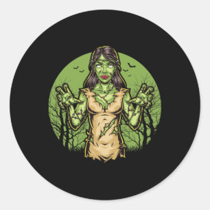 Spooky Zombie Fun Halloween Scary Zombie Halloween Classic Round Sticker