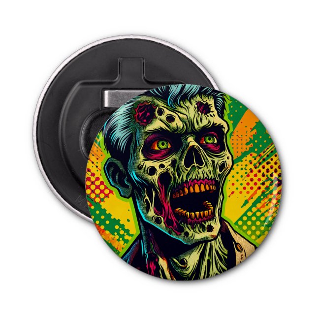Spooky Zombie Halloween Party Bottle Opener (Front)