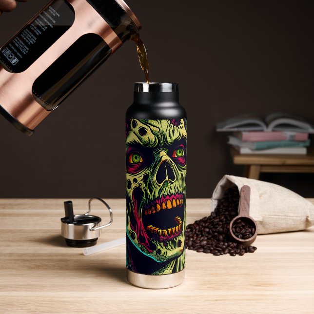 Spooky Zombie Halloween Party Water Bottle (Coffee)
