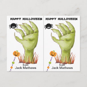 Spooky Zombie Hand School Party Halloween Card