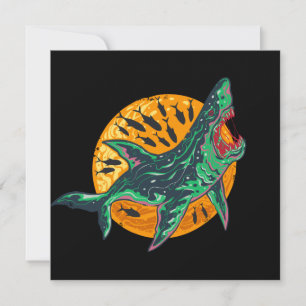 Spooky Zombie Shark Halloween Sea Creature Invitation