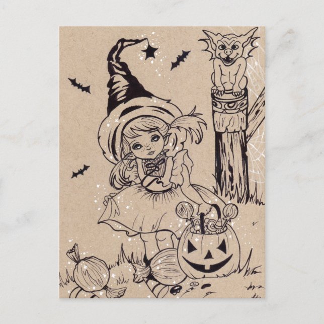 Spookylicious Candy Halloween Postcard (Front)