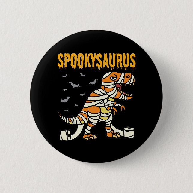 Spookysaurus Halloween Spooky T Rex Dinosaur 6 Cm Round Badge (Front)