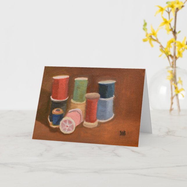 Spools of thread card (Yellow Flower)