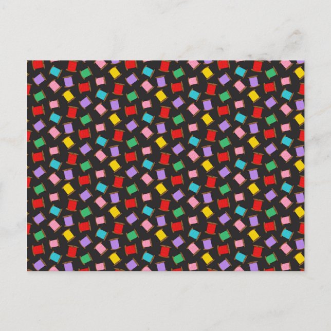 Spools Sewing Threads Black Dressmaker Seamstress Postcard (Front)