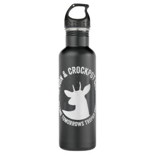 Spoon And Crockpot Club Funny Deer Hunter Hunting 710 Ml Water Bottle