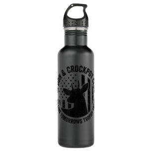 Spoon And Crockpot Club Funny Deer Hunter Hunting  710 Ml Water Bottle