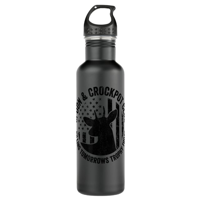 Spoon And Crockpot Club Funny Deer Hunter Hunting  710 Ml Water Bottle (Front)