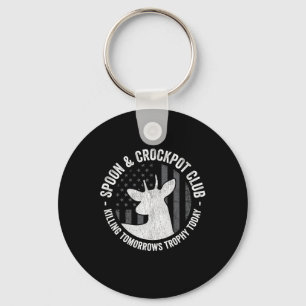 Spoon And Crockpot Club Funny Deer Hunter Hunting Key Ring