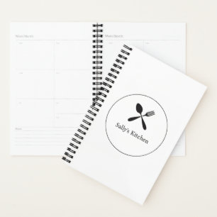 Spoon and fork silhouette business logo planner